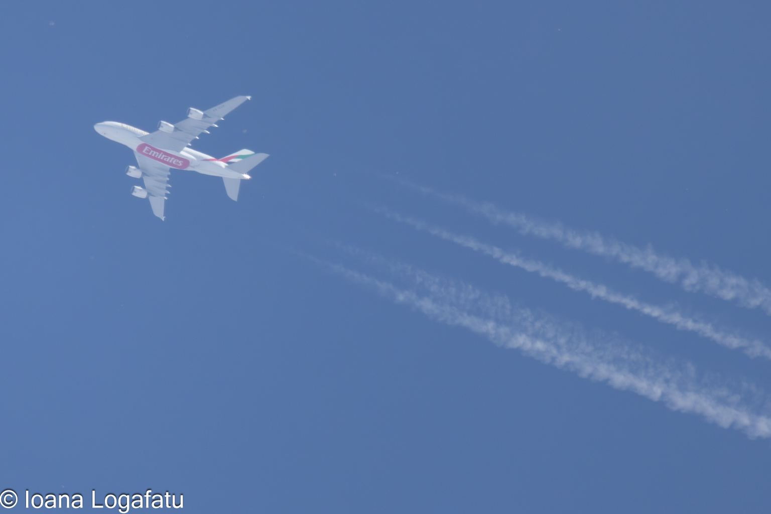 Majestic aircraft soaring through the clear sky